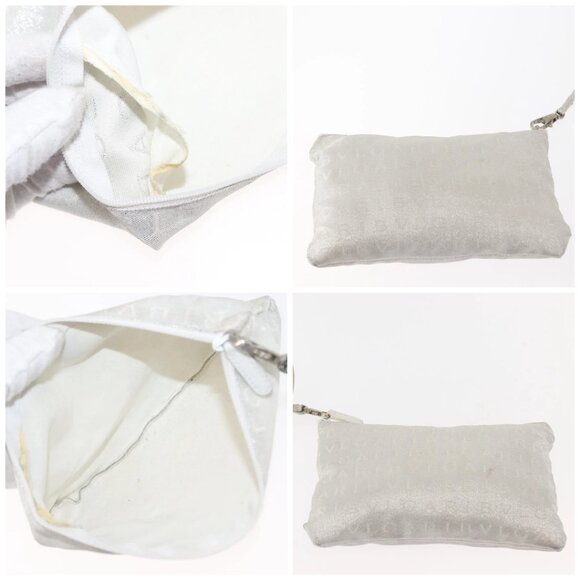 BVLGARI Logo mania Tote Bag Canvas Silver White Auth BA6909 - Picture 12 of 15